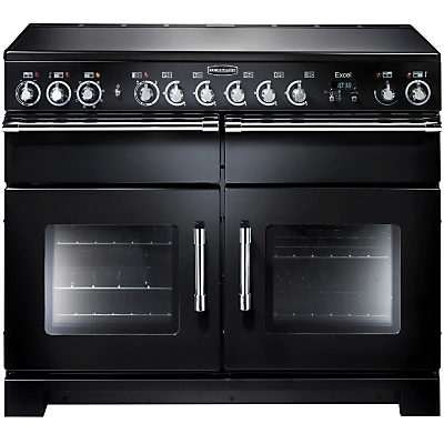 Rangemaster Excel 110 Electric Ceramic Range Cooker Black/Chrome Trim